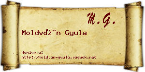 Moldván Gyula névjegykártya